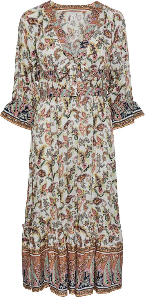 YAS Yasgemma 3/4 Midi Dress Fest Kvinde Apricot Ice/gemma Print Maxi Kjoler Str L - hos Magasin