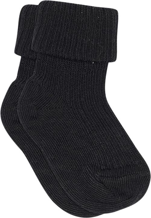 mp Denmark Ankle Wool RIB Turn Down Str 25/28 - Sort Strømper Uld hos Magasin