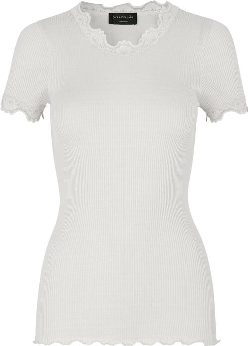 Se Rosemunde Silk Tshirt w/ Lace Kvinde Hvid Kortærmede T-shirts Str L - hos Magasin ved Magasin