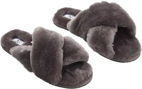 NATURES Collection Slippers Kvinde Dark Grey Hjemmesko Str 39 - hos Magasin