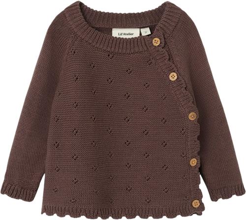 Lil' Atelier Nbflaguna LS Wrap Knit LIL Str 86 - Peppercorn Strik hos Magasin