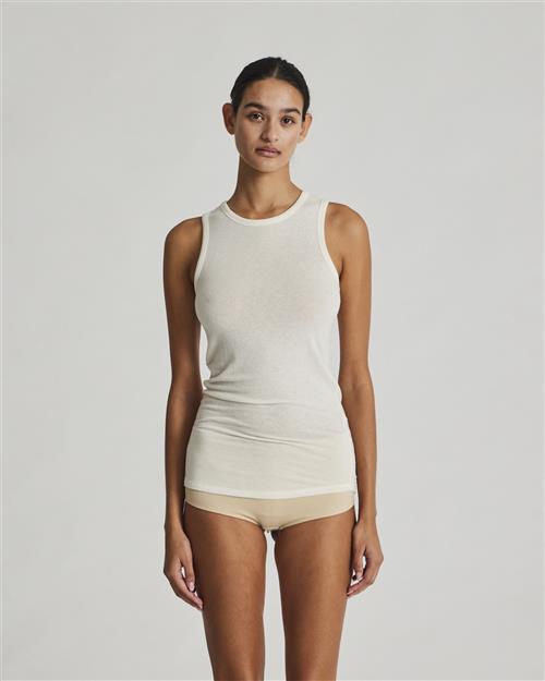 Gai&Lisva Alberte Wool Top Kvinde Off White Tanktoppe Str L - Uld hos Magasin