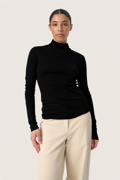 Se Soaked in Luxury Slfauna Rollneck Kvinde Black Toppe Slim Fit Str XS - hos Magasin ved Magasin