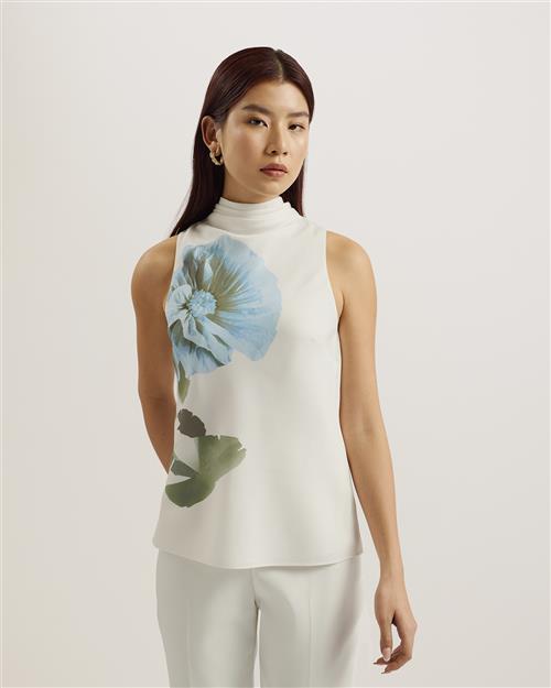 Ted Baker Setsuko Cowl Neck Sleeveless Top Kvinde White Toppe Str XS / 1 - hos Magasin