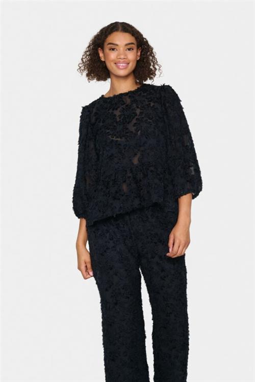 Saint Tropez Giovannasz Blouse Kvinde Black Langærmede Bluser Loose Fit Str S - hos Magasin