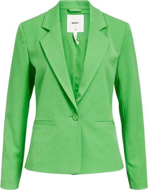 Object Objlisa L/S Button Blazer Noos Kvinde Vibrant Green Blazere Str 34 - hos Magasin