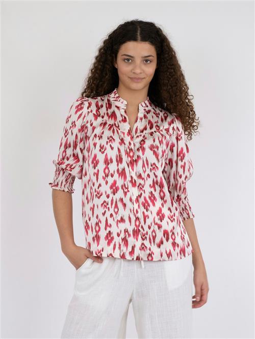 Se Neo Noir Diana Vibrant Blouse Kvinde Pink Kortærmede Bluser Str 44 - hos Magasin ved Magasin