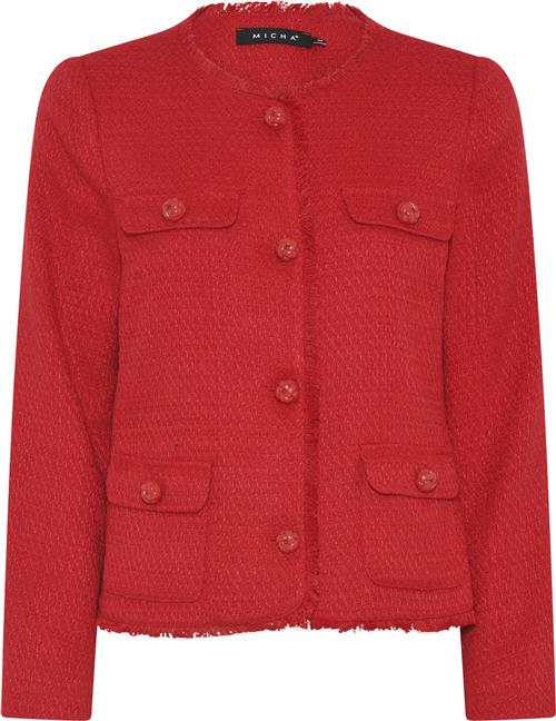 Micha Jacket_ Soft Tweed Jacket Kvinde Red Overgangsjakker Str 40 - hos Magasin