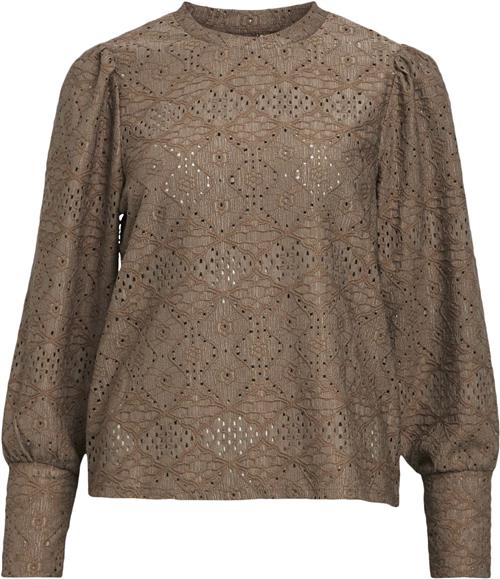 Object Objfeodora L/S TOP Noos Kvinde Morel Toppe Regular Fit Str L - hos Magasin