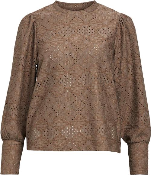 Object Objfeodora L/S TOP Noos Kvinde Morel Toppe Regular Fit Str XL - hos Magasin