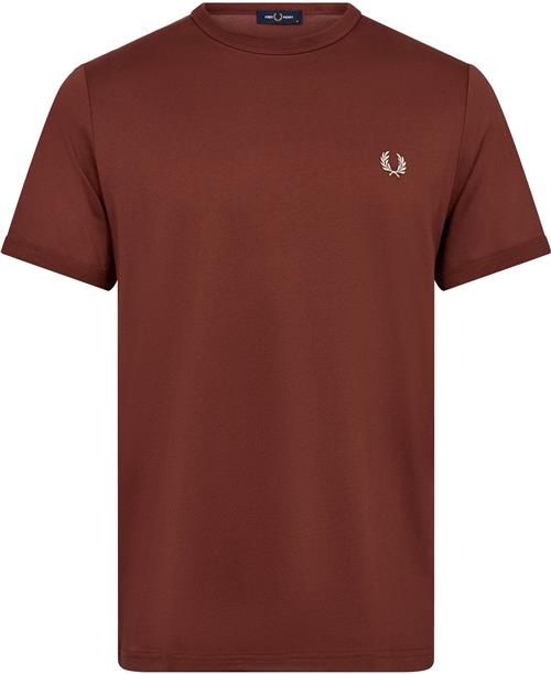 Se Fred Perry M3519 Mand Whisky Brown Kortærmede T-shirts Str L - Bomuld hos Magasin ved Magasin