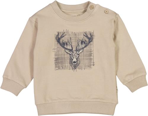 Wheat Sweatshirt Dådyr Str 80/12m - Gravel Sweatshirts Bomuld hos Magasin