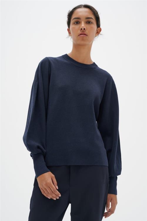 InWear Sammyiw Pullover Kvinde Marine Blue Sweaters Str L - hos Magasin