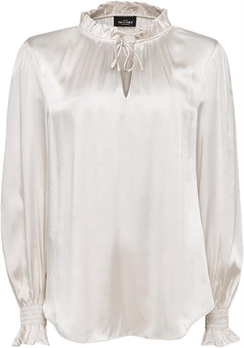 Se Sand 3176 Matt Lalie Blouse Kvinde Hvid Toppe Str 42 - Silke hos Magasin ved Magasin