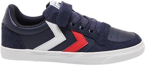 Hummel Slimmer Stadil Leather LOW JR Blå Sneakers Str 28 - hos Magasin