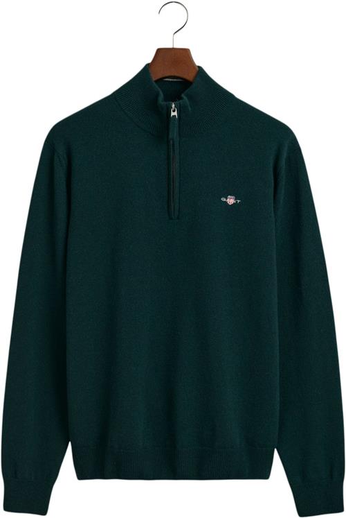 Se Gant Superfine Lambswool Half ZIP Mand Tartan Green Turtlenecks Str M - hos Magasin ved Magasin