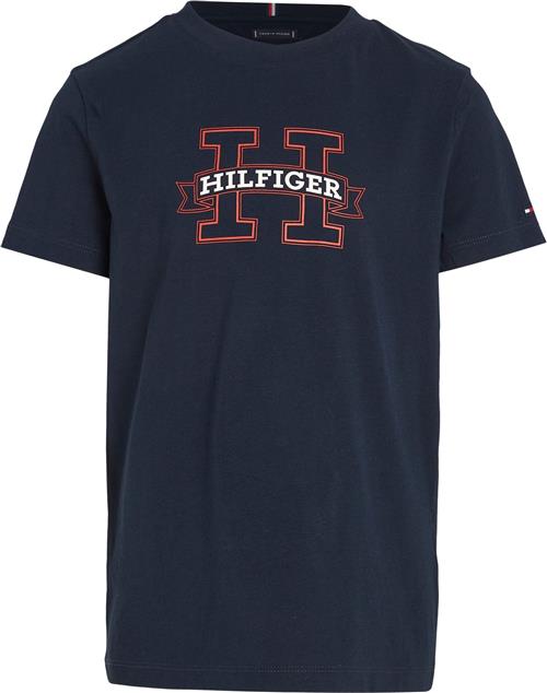 Se Tommy Hilfiger H Print Regular TEE SS Str 8 år / 128 cm - Desert Sky Kortærmede T-shirts hos Magasin ved Magasin