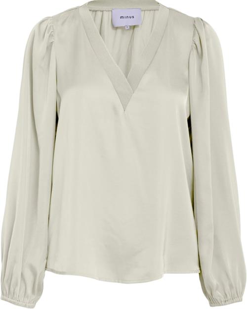 Se Minus Selva Vneck Blouse Kvinde Light Birch Langærmede Bluser Str 40 - hos Magasin ved Magasin