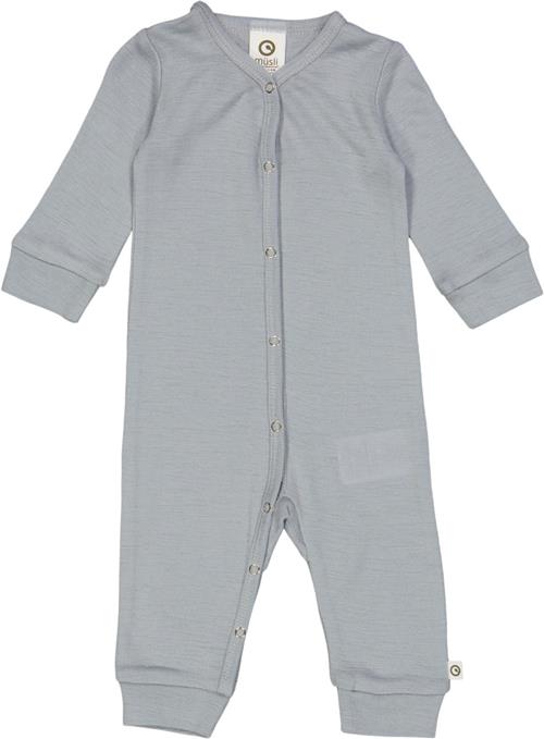 Se Müsli by Green Cotton Woolly Bodysuit Str 68 - Jasmin Blue Heldragter Bomuld hos Magasin ved Magasin