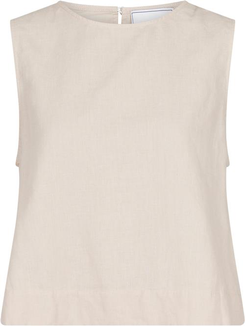 Neo Noir Svetlana Linen Top Kvinde Sand Toppe Str 44 - hos Magasin