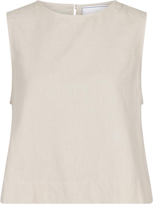 Se Neo Noir Svetlana Linen Top Kvinde Sand Toppe Str 34 - hos Magasin ved Magasin