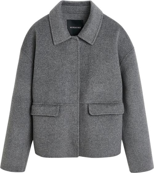 HERSKIND Kurt Lux Coat Kvinde Ligth Grey Overgangsjakker Str 34 - Uld hos Magasin