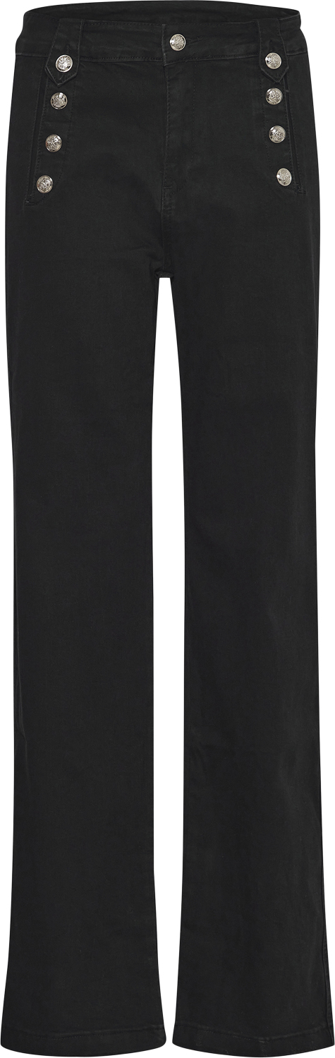 Sorbet Sbyazmin BLK Pant Kvinde Black Bukser Med Lige Ben Str L - hos Magasin