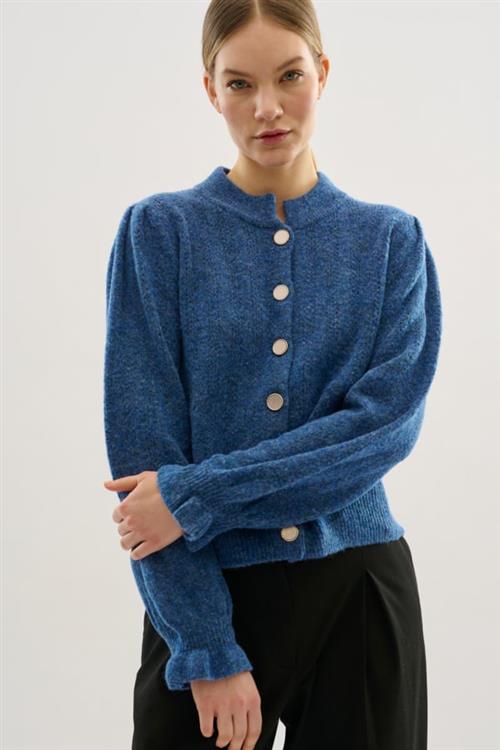 Se Karen by Simonsen Ebbiekb Cardigan Kvinde Winter Blue Melange Cardigans Str S - hos Magasin ved Magasin