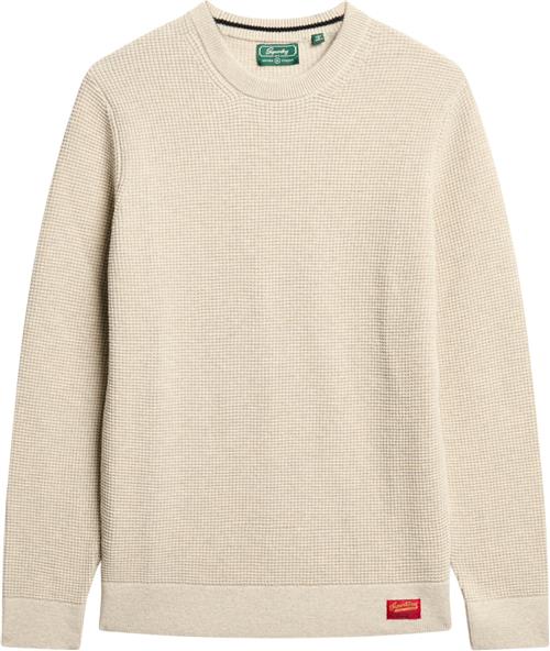 Superdry Textured Crew Knit Jumper Mand Light Grey Sweaters Str L - hos Magasin