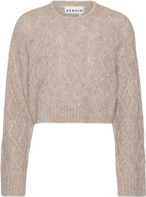 REMAIN Knit Melange Sweater Kvinde Cobblestone Sweaters Str 36 - hos Magasin