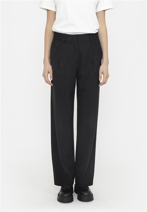 Soft Rebels Srvilja Midwaist Loose Pant Kvinde Black Bukser Med Lige Ben Str S - hos Magasin