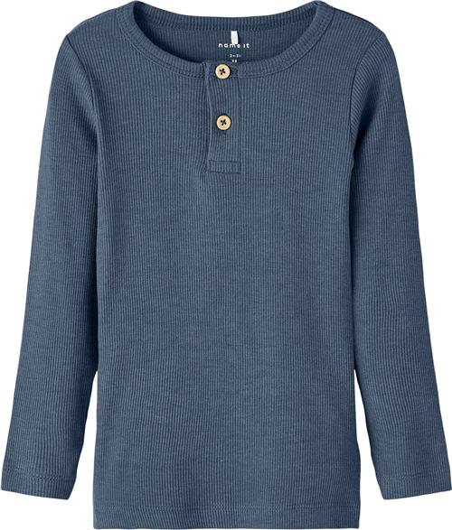 Name It Nmmkab LS TOP Noos Str 92 - Bering Sea/melange Langærmede T-shirts hos Magasin