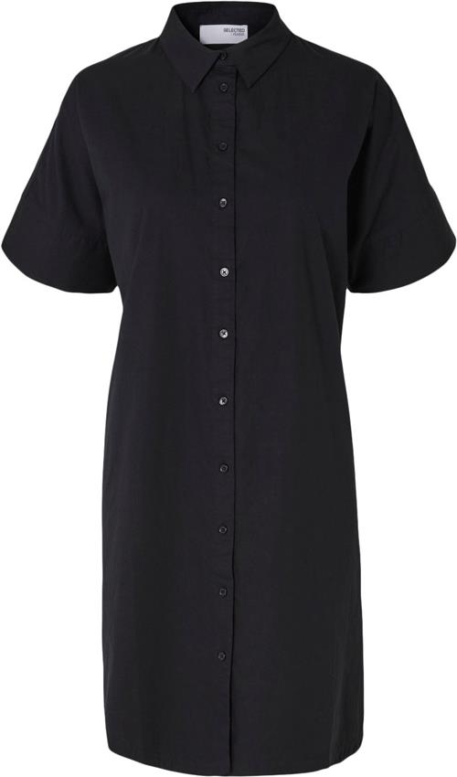 Selected Femme Slfblair 2/4 Short Shirt Dress D2 Kvinde Sort Korte Kjoler Str 36 - hos Magasin