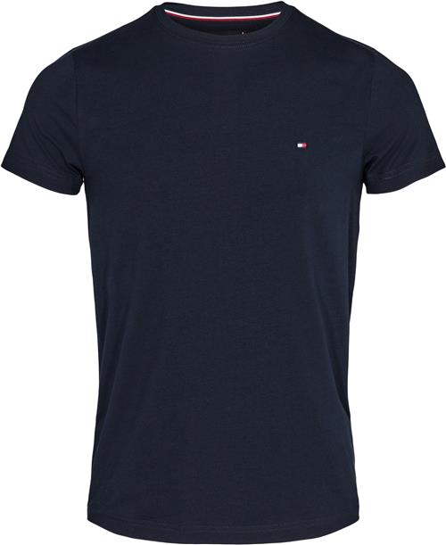 Tommy Hilfiger Core Stretch Slim Cneck TEE Mand Desert Sky Kortærmede T-shirts Str L - Bomuld hos Magasin