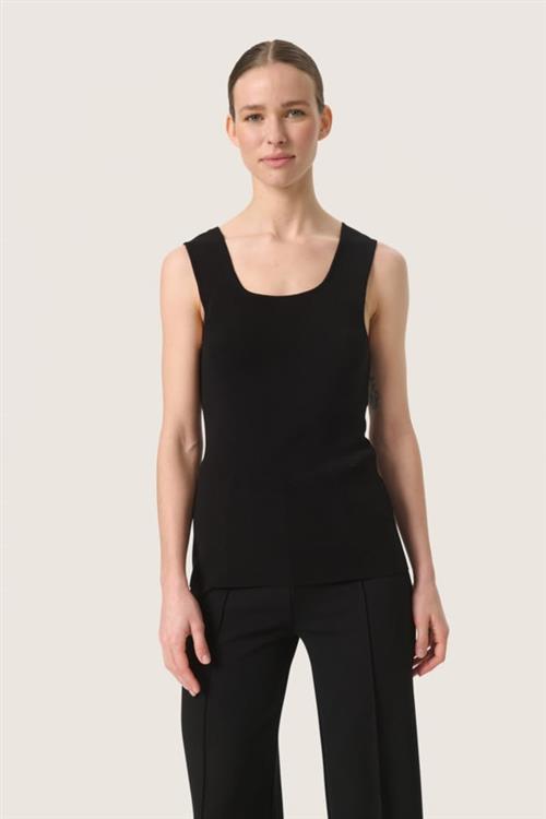 Se Soaked in Luxury Slindianna Top Kvinde Black Toppe Slim Fit Str S - hos Magasin ved Magasin