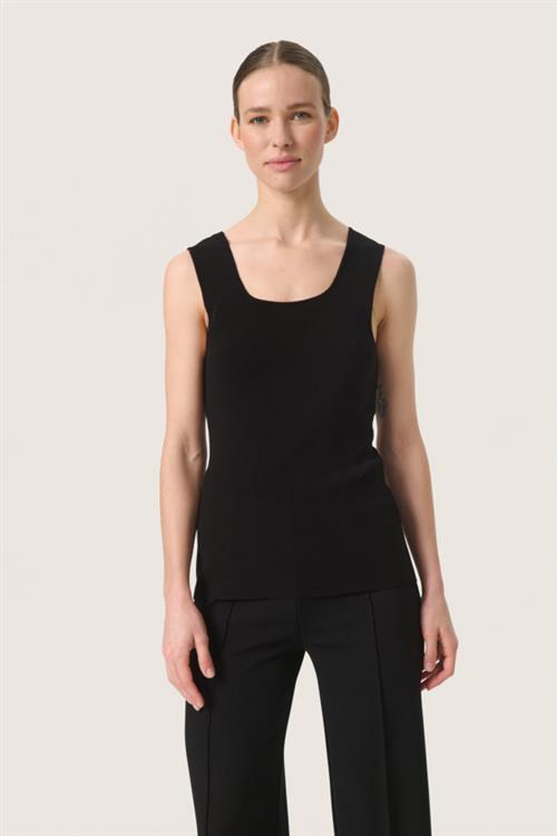 Soaked in Luxury Slindianna Top Kvinde Black Toppe Slim Fit Str M - hos Magasin