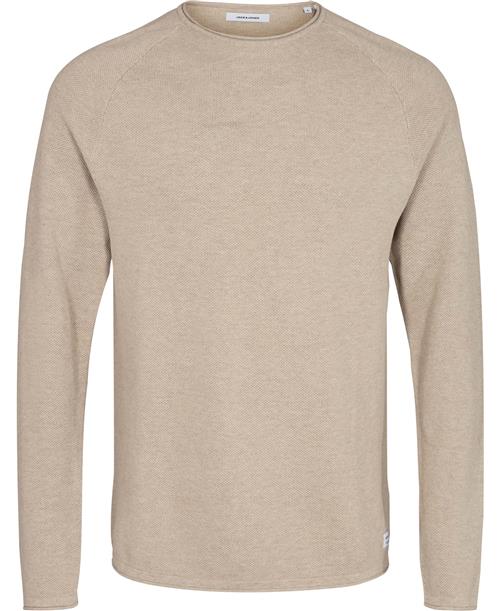 Jack & Jones Jjehill Knit Crew Neck Noos Mand Oatmeal/melange Sweaters Str S - hos Magasin