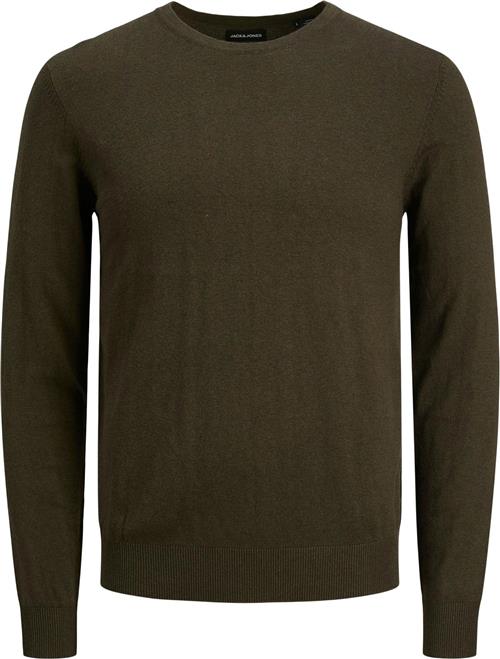 Jack & Jones Jjeemil Knit Crew Neck Noos Mand Olive Night/melange Sweaters Str L - hos Magasin