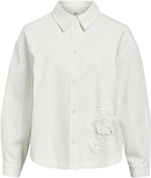 Object Objnate LO L/S Shirt CC1 AW Kvinde White Sand Langærmede Skjorter Str 38 - hos Magasin