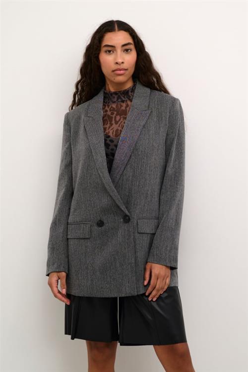 Se Kaffe Kajosie Blazer Kvinde Grey Melange Blazere Str 46 - hos Magasin ved Magasin