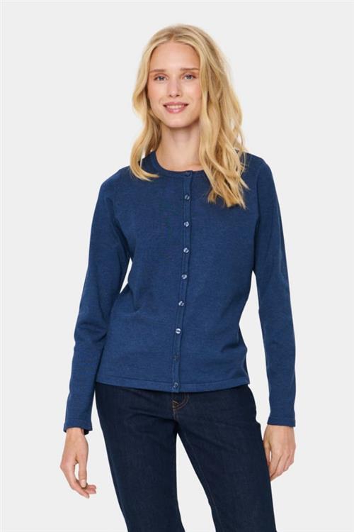 Saint Tropez A8661, Milasz Rneck Cardigan Kvinde Titan Melange Cardigans Classic Fit Str L - hos Magasin