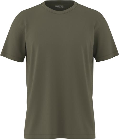 Se Selected Homme Slhaspen SS Oneck TEE Noos Mand Kalamata Kortærmede T-shirts Regular Fit Str S - hos Magasin ved Magasin