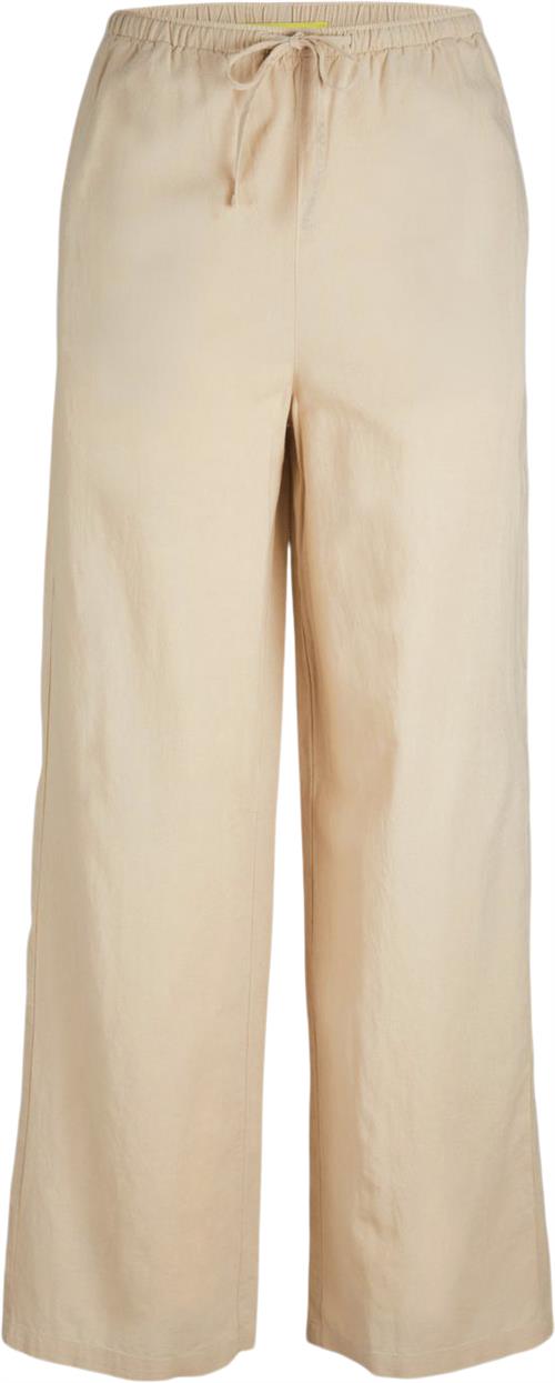 Se JJXX Jxflora Linen Blend String Pant WVN Kvinde Cement Hørbukser Str M - hos Magasin ved Magasin