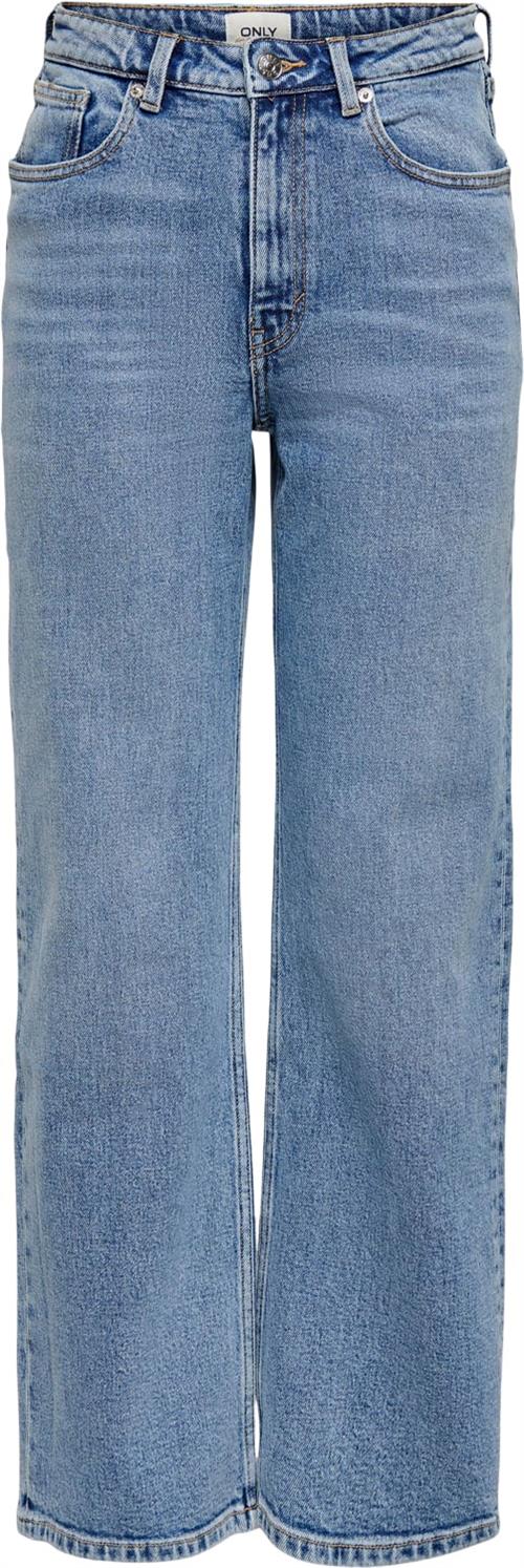 Se ONLY Onljuicy Life HW Wide LEG Noos Kvinde Medium Blue Denim/nas365 Wide Jeans Str "24/""30" - Bomuld hos Magasin ved Magasin