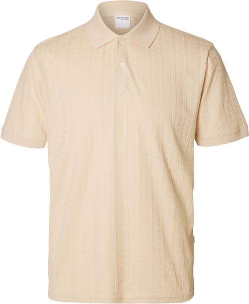 Se Selected Homme Slhjett Jacquard SS Polo Mand Fog Kortærmede Poloer Regular Fit Str S - hos Magasin ved Magasin