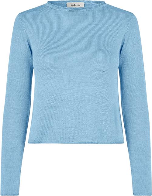 Modström Ivonnemd Oneck Kvinde Baby Blue Sweaters Str L - hos Magasin