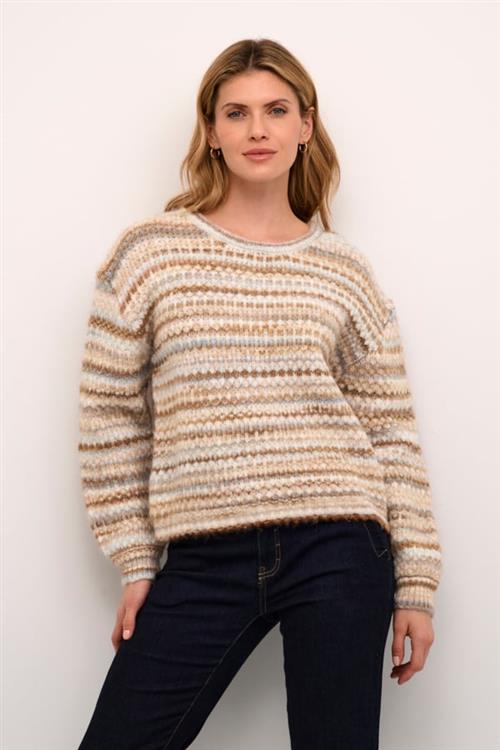 Se Culture Cuhazel Pullover Kvinde Dune Melange Multi Sweaters Str L - hos Magasin ved Magasin