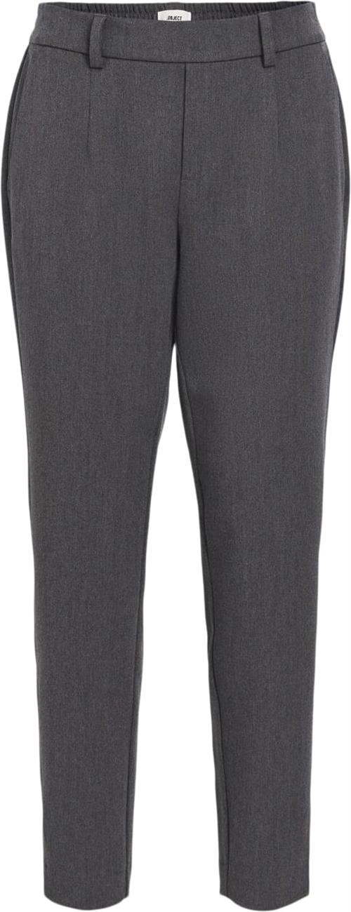 Object Objlisa Slim Pant Noos Kvinde Medium Grey Melange Bukser Med Smalle Ben Str 38 - hos Magasin