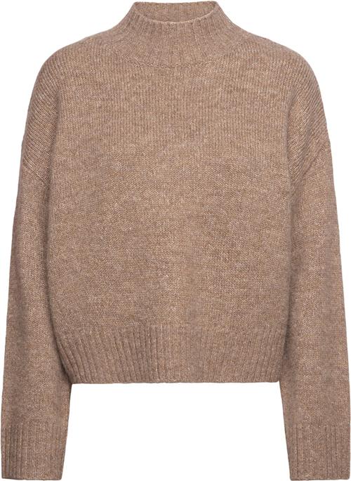 Rosemunde Chunky Knit Pullover Kvinde Beige Melange Rullekraver Str M - hos Magasin