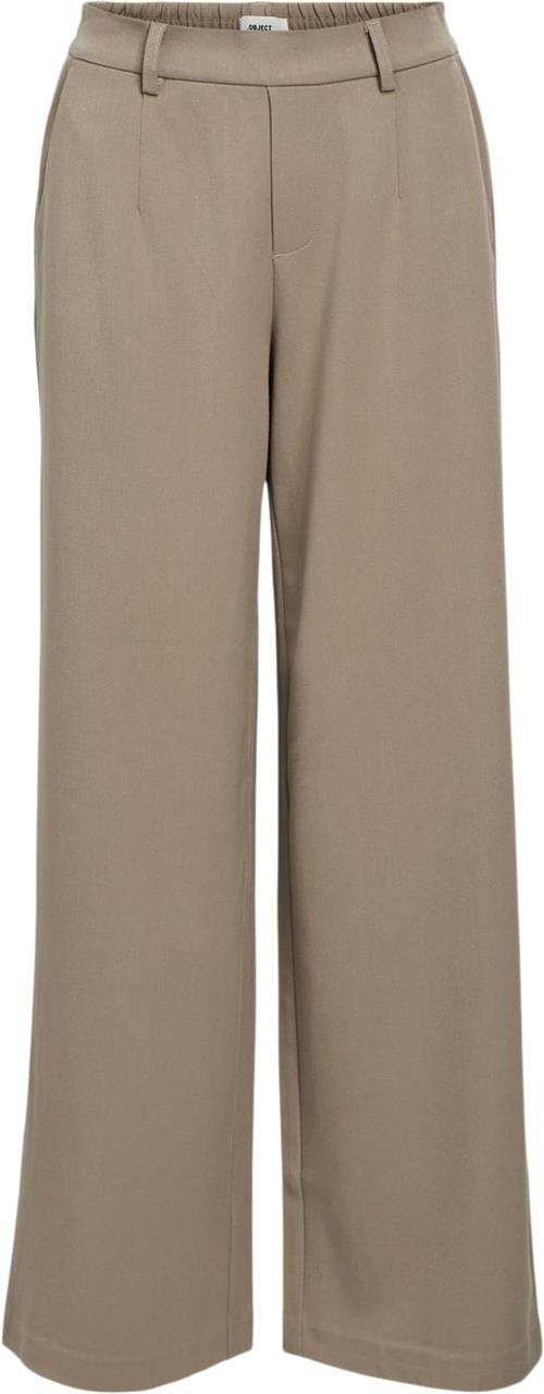 Object Objlisa Wide Pant Noos Kvinde Desert Taupe/col Bukser Med Brede Ben Str 40 - hos Magasin